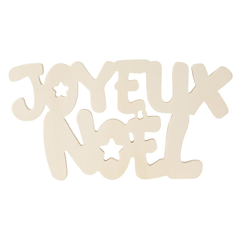 Joyeux Noël en bois à poser 10x19x1,8cm