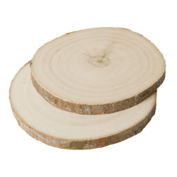 Tranches de bois naturel 12 et 15cmx2 pc