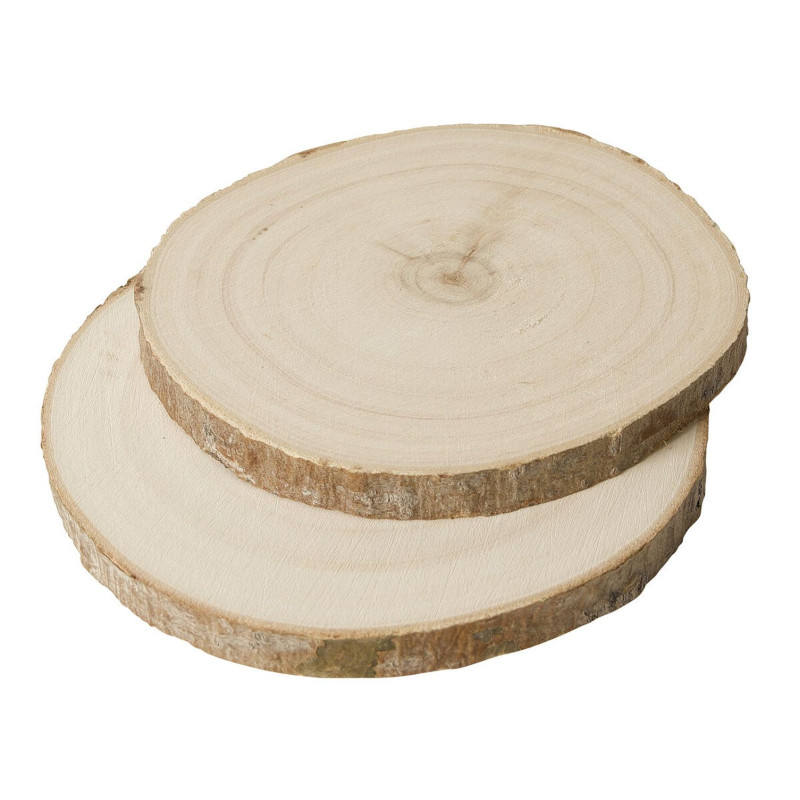 Tranches de bois naturel 12 et 15cmx2 pc
