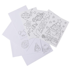 Cartes de vœux à colorier 10,5x16cmx4 pc