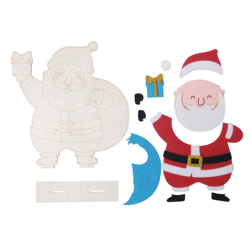 Kit Père Noël en bois à décorer 18x17x3c