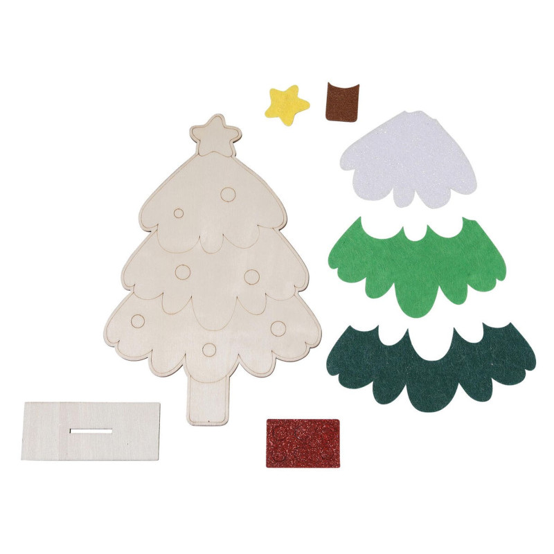 Kit sapin en bois à décorer 17,5x11,5x3c