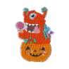 Kit monstre citrouille en pompons 13,5x1