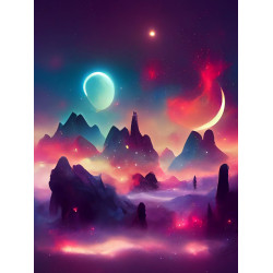 Kit diamond painting PAYSAGE LUNAIRE 30X