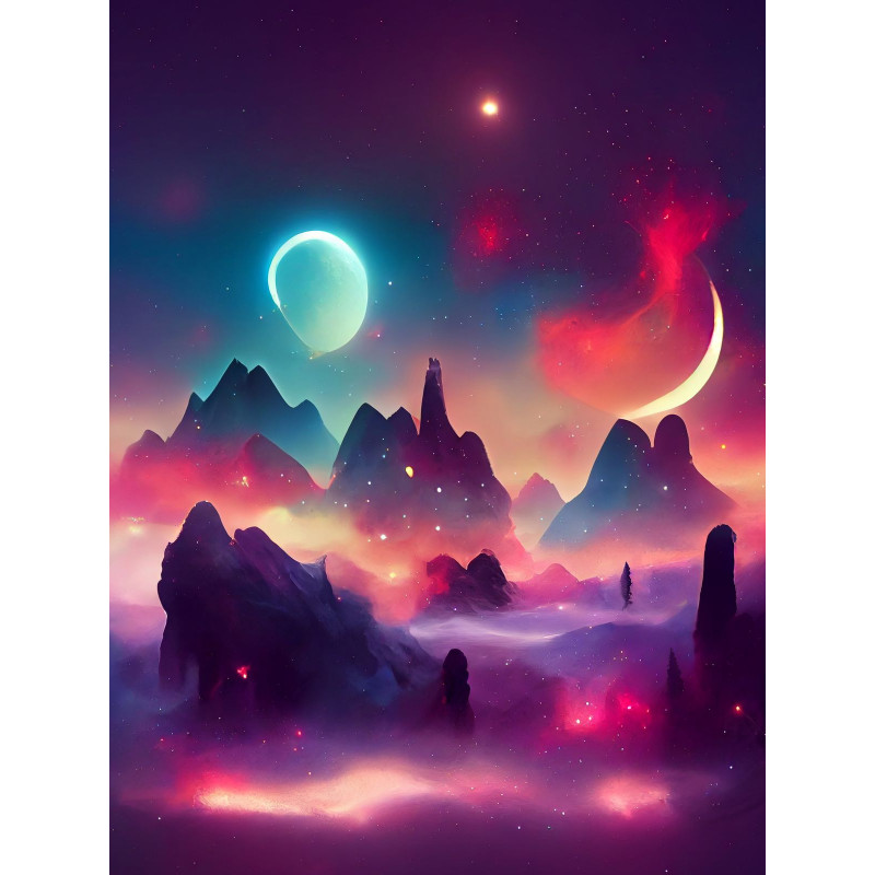 Kit diamond painting PAYSAGE LUNAIRE 30X
