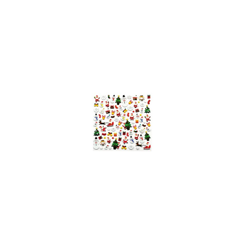 STICKERS 3D CAOUTCHOUC NOEL 0,5 A 4,5CM