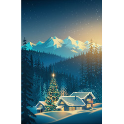 Kit Diamond painting, Nuit de Noël, 30x4
