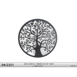 DECO. METAL D60 "ARBRE DE VIE" NOIR