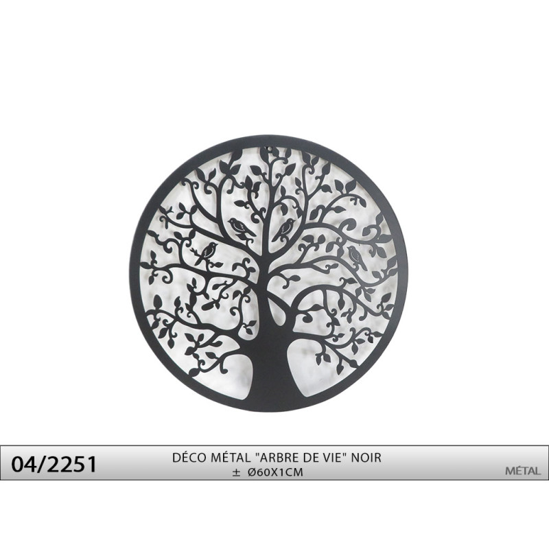 DECO. METAL D60 "ARBRE DE VIE" NOIR
