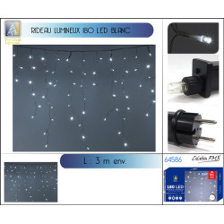 Rideau stalactite 180LED blanc froid - T