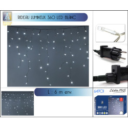 Rideau lumineux 360 leds blanc froid - T