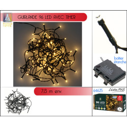 Guirlande 96LED Blanc chaud a piles - 8