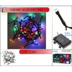 Guirlande 48LED Multico avec piles - 8F