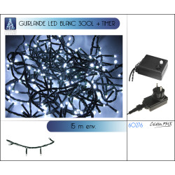 GUIRLANDE LED BLANC 300L-15M-8 FONCTIONS