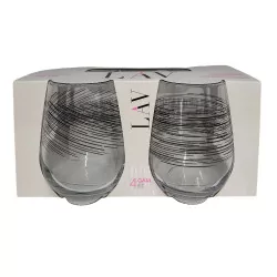 Set 4 bicchieri Gaia linee nere 360cc