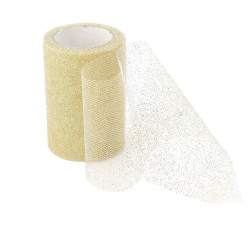 Tulle Paillettes Or 8cmx10m