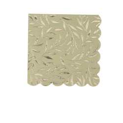 20 Serv. Cocktail Jolis Brins Vert Sauge