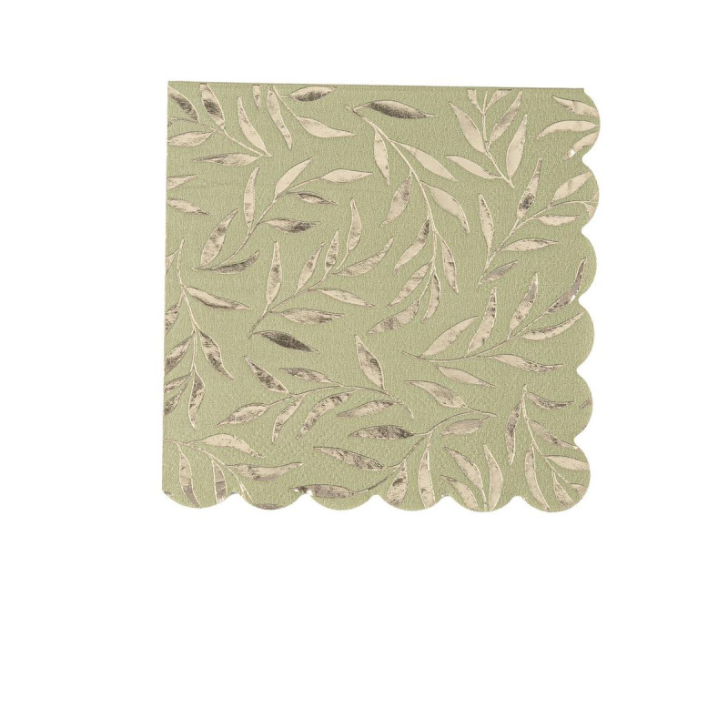 20 Serv. Cocktail Jolis Brins Vert Sauge