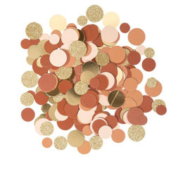 Confettis Papier Terracotta Or et Paille