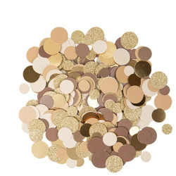 Confettis Papier Camel Or et Paillettes