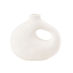 Vase Baza Grès Blanc 13x14cm