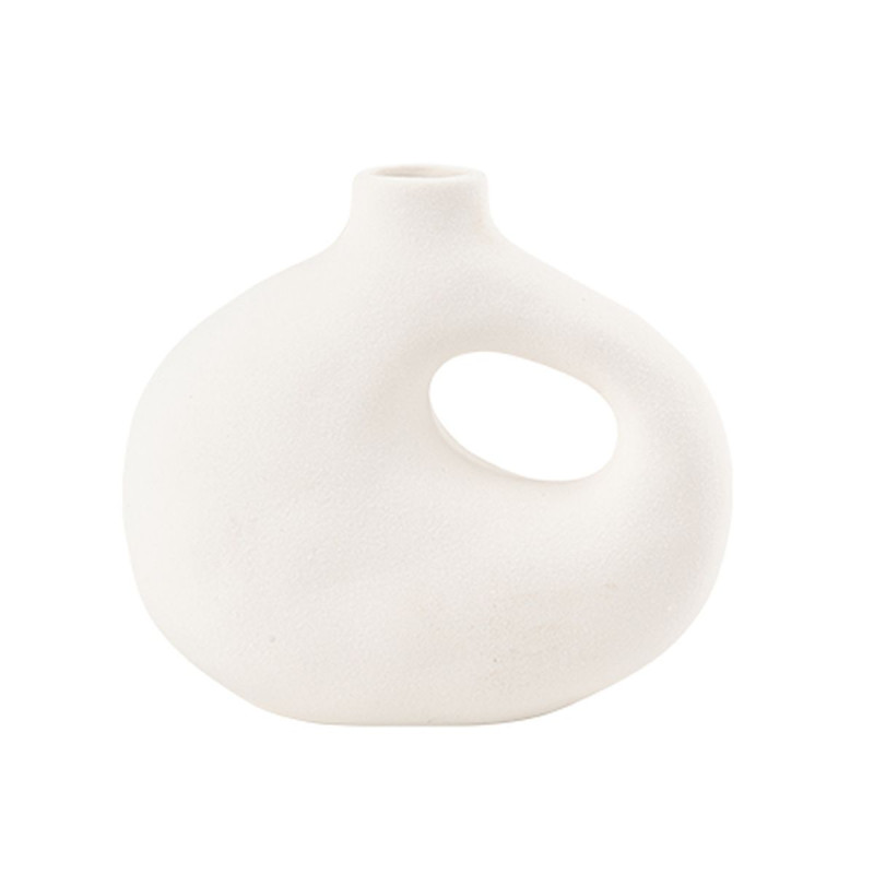 Vase Baza Grès Blanc 13x14cm