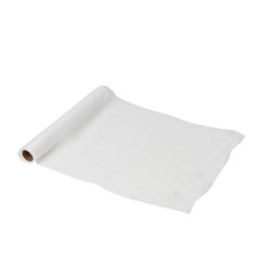 Chemin Table Voile Satiné Blanc 28cmx3m