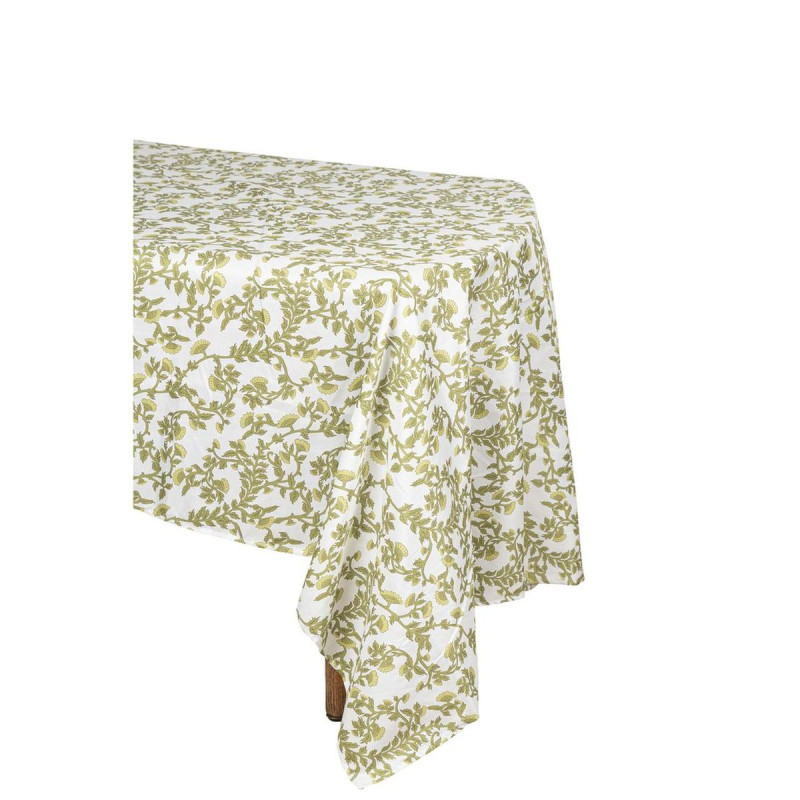 Nappe Botanica Verde Tissu Blanc et Pist