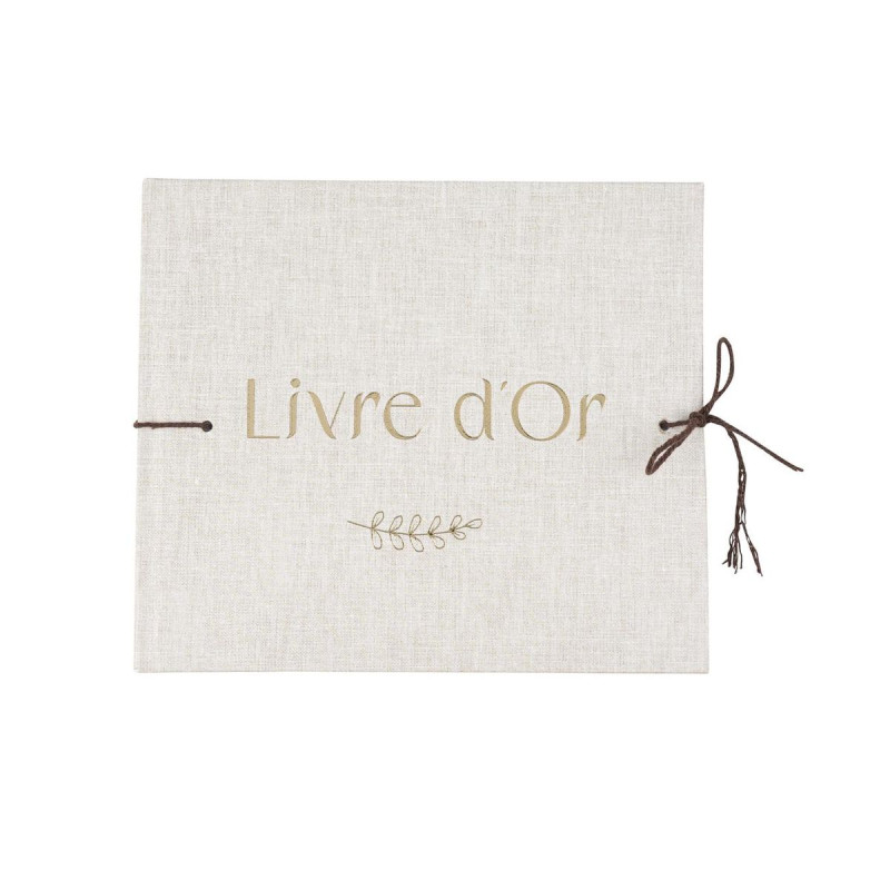 Livre d'Or Carton Effet Lin et Or 19x22c Livre d'Or Carton Effet Lin et Or 19x22c