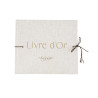 Livre d'Or Carton Effet Lin et Or 19x22c