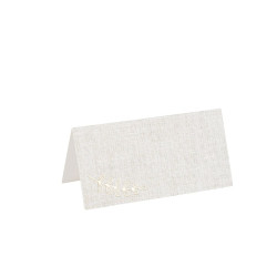 Marque-Places X10 Papier Effet Lin et Or