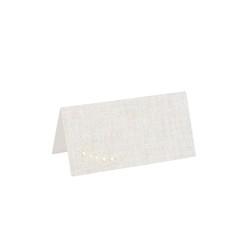 Marque-Places X10 Papier Effet Lin et Or
