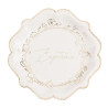 Assiettes X8 Baptême Carton Crème et Or
