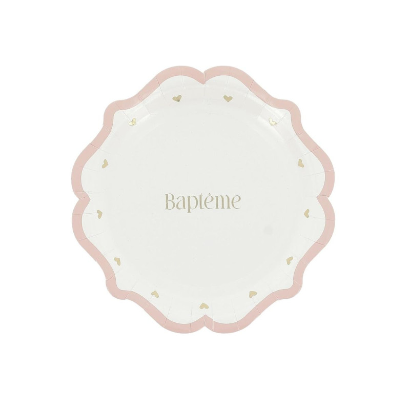 Petites Assiettes X8 "Baptême" Carton Ro Petites Assiettes X8 "Baptême" Carton Ro