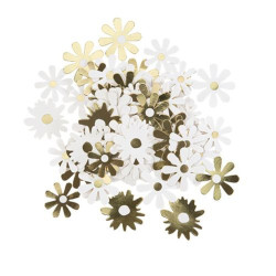 Confettis X100 Marguerites Papier Blanc