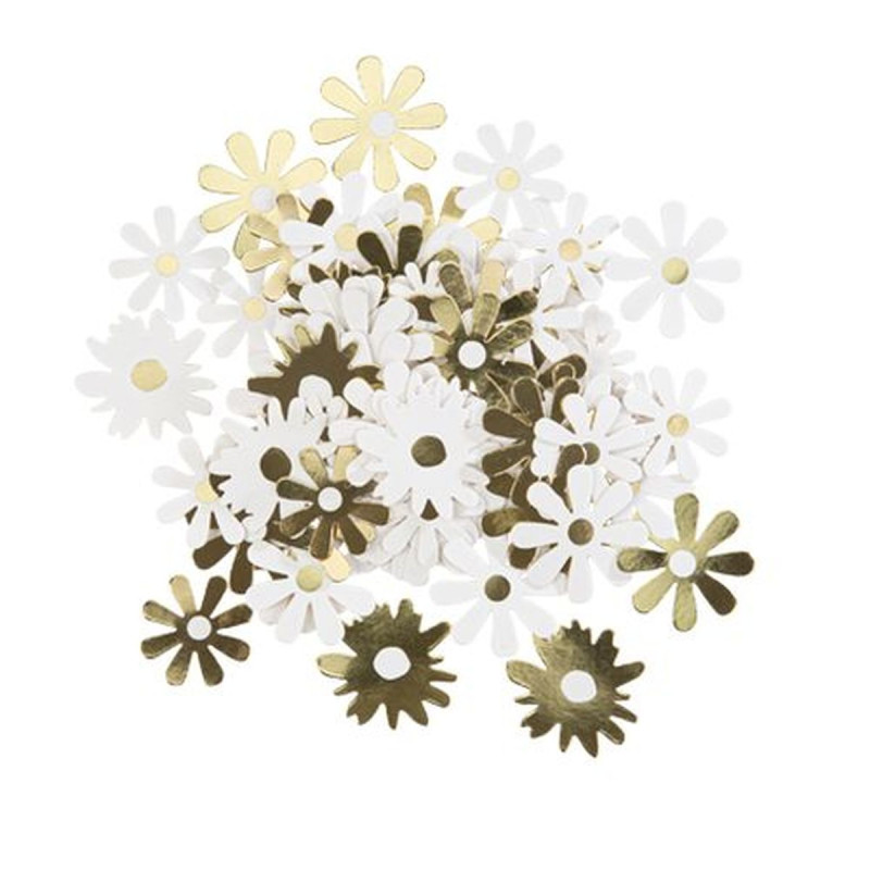 Confettis X100 Marguerites Papier Blanc