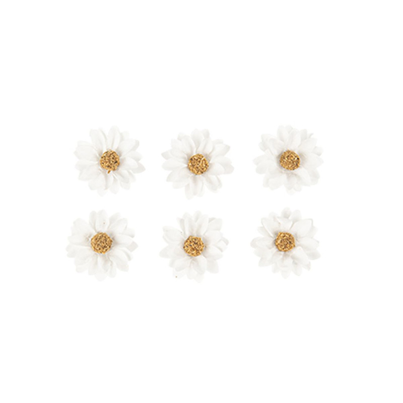 Adhésifs Marguerites X6 Papier Blanc et Adhésifs Marguerites X6 Papier Blanc et