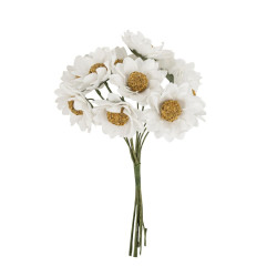 Maguerites X10 Blanc Ø4x10cm sur Tiges