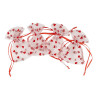 Pochons cœurs X4 Organza Blanc et Rouge
