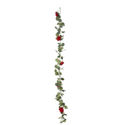 Guirlande de Roses +Eucalyptus Vert et R