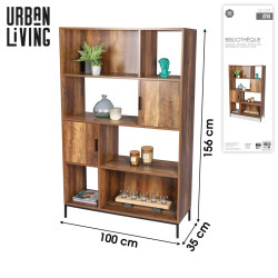 BIBLIOTHEQUE "JOYA" 100X35XH156CM EN BOI