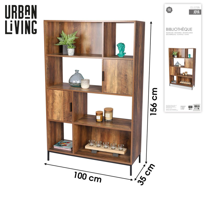 BIBLIOTHEQUE "JOYA" 100X35XH156CM EN BOI