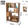 BIBLIOTHEQUE "JOYA" 100X35XH156CM EN BOI