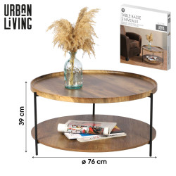 TABLE BASSE "JOYA" 2 NIVEAUX D76CM X H39
