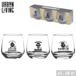 VERRE A RHUM DECORE X3 "PUNCH" 28CL