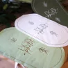 Serviettes en papier "Bon Appétit" Vert de gris sauge crème et or Lot de 16