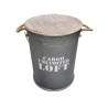 BIDON COFFRE EN METAL ZINC MM:33,5XH47CM
