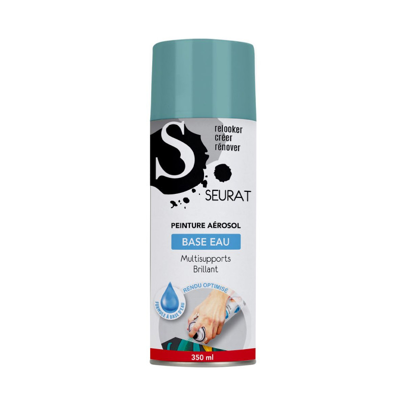 Bombe de peinture vert d'eau 350ml multi-supports, finition brillante Bombe de peinture vert d'eau 350ml multi-supports, finition brillante