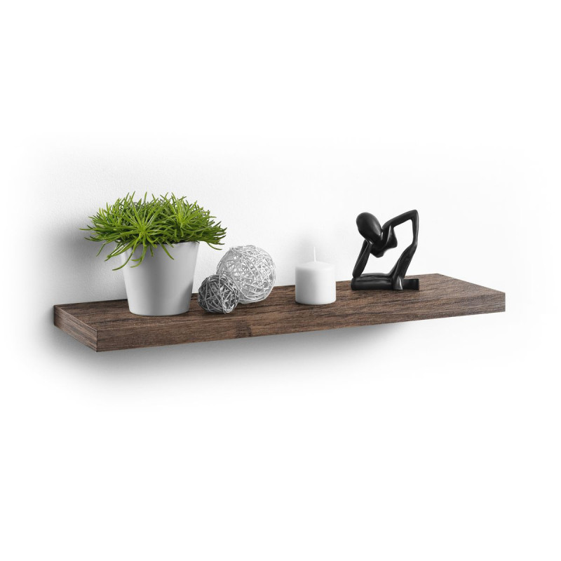 Étagère murale flottante noyer mdf L75x22.8cm Étagère murale flottante noyer mdf L75x22.8cm