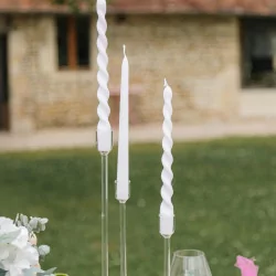 Elegance kaarsenhouder in transparant glas H20cm